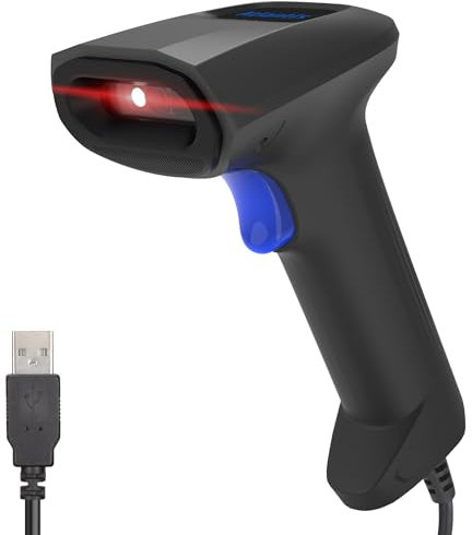Atlantis A08-LD190-2D Barcodescanner 1D und 2D Optisch (640x480), 60fps, liest von Smartphone und Display, pharmazeutischer Code, USB-Anschluss, Schnellstartanleitung.