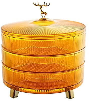 DONGNIUBI Piatti Rotondi in plastica Contenitore per Alimenti con divisori Rimovibili Ruotare Noci Vassoio da Portata per Frutta e Caramelle Scatola per Snack per Feste Decorazione da Tavolo