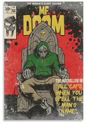 CTATOGE Mf Poster Doom Cartoon Art Poster Leinwand Gemälde Wandkunst Bild Wohnkultur Druck für Schlafzimmer Wohnzimmer 20 x 30 cm Ungerahmt