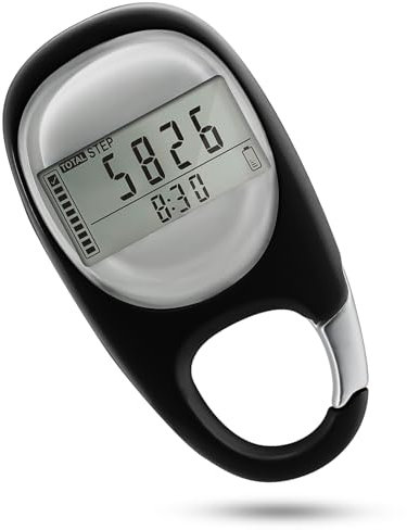 Contapassi 3D contapassi senza app e telefono cellulare, contapassi digitale portatile, contapassi preciso, contapassi calorie, per camminare, corsa, sport