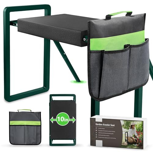 seasky Foldable Garden Kneeling and Seat,Anti-Tipping Gardener Bench Widened Thick Soft Kneeling Pad,Heavy Duty Gardening Stool with Garden Tool Bag, Gardening Gift for Women