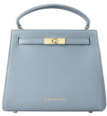 VICTORIA HYDE Damen Handtasche PU Leder Henkeltaschen Elegant Taschen Große Schultertasche Damen Tote Shopper mit Mehreren Fächern für Arbeit Schule Reisen-Blau