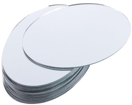 PAMINGONO Kleiner Ovaler Glasspiegel 30 Stück Bastelspiegel Für Selbstgemacht Kosmetikspiegel Klar Transparente Glasspiegellinsen Zum Selbermachen