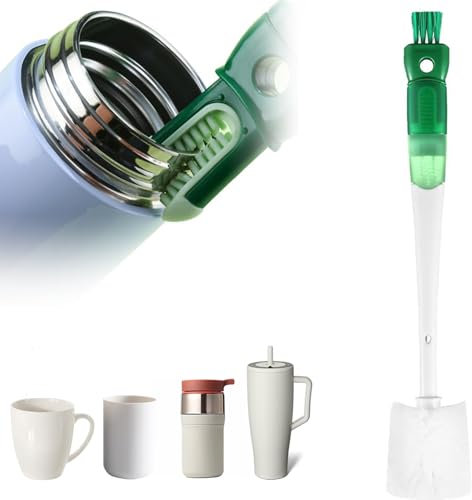 5 in 1 Bottle Brush, Multifunctional Water Bottle Cleaning Brush, Long Handled for Cleaning,Cleaning Brushes for Small Spaces Water Bottles Cleaning Brush for Bottles/Glass/Cups (Green)