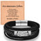 WOVEE Lederarmband für Sohn von Papa Vater Magnetverschluss mit Ich Liebe Dich Gravur Weihnachten Schmuck Geschenke Edelstahl Armband Leder