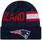 New Era Unisex-Erwachsene NFL Official Sideline Team Logo Wordmark Tech Cuffed Beanie Cold Weather Knit Hat, New England Patriots - Navy, Einheitsgr��e