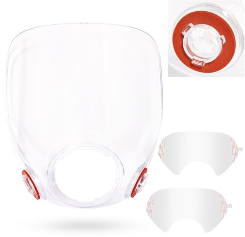 Trudsafe 6898 Linseneinheit und 20er-Pack 6885 Abziehbare Linsenabdeckung, Kompatibel mit 3M 6000, 6700, 6800, 6900 Serie Atemschutzmaske, Schutzabdeckung für 6800 Maske