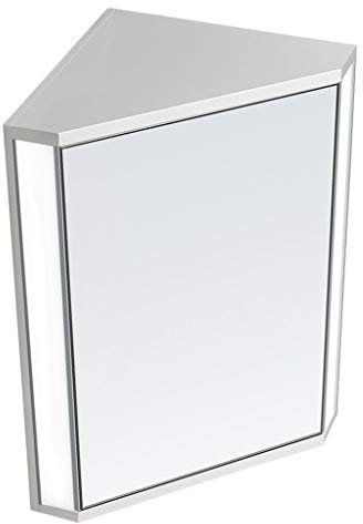 TMKDNNKG Spiegelschränke, beleuchtet, dreieckig, für Badezimmer mit Tür, für Schlafzimmer, Wandbehang, Spind, Eck-Seitenschrank (Farbe: Weiß, Größe: 47 x 60 x 33 cm)