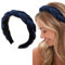 ORGYAML Geflochtene Stirnbänder samt haarreif für Damen Samt Haarreifen Elastische Criss Cross Haarbänder haarreifen damen Zubehör Marineblau