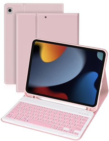 Nsyee 10.2&10.5 Inch Keyboard Case Compatible with 10.2 Inch 9th 2021/8th 2020/7th Generation 2019, iPad Air 3 2019, 10.5 Inch iPad Pro 2017, Slim Case with Detachable Bluetooth UK Layout Keyboard