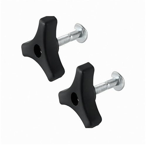 2 Sets Universal Lawn Mower Handle Parts,Black PP Plastic Triangle Knob Handle Replacement Nut and Metal Bolt,Durable Lawnmower Handle Parts,Accessories Supplies for Most Lawn Mower Machine