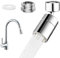 Dfuqanb Aeratore Rubinetto in Acciaio, 360° Girevole Aeratore Rubinetto, Aeratore Rubinetto Lavello, per cucina/tocco del bagno (Argento 22 interno + 22 interno a 24 esterno adattatore in rame)