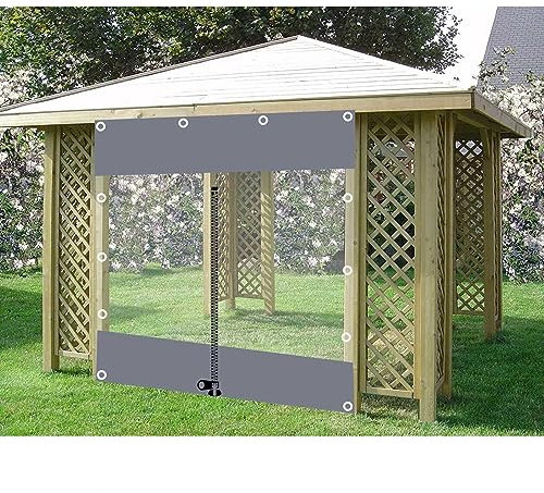 Paneles laterales transparentes de lona impermeables para pérgola, 3,6 x 2,3 m