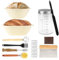 Set para hornear pan de 9 piezas con 2 banetones de silicona para sartén, escoba de masa danesa, raspador de masa, rasqueta panadero, vaso fermentador, espátula, cepillo de aceite, cepillo de limpieza