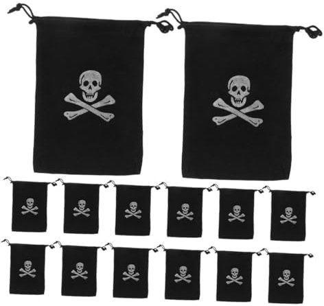 MOBUTOFU 24stücke Piraten Geschenktüten Mit Zugband Skull Design Beutel Für Halloween Kindergeburtstagsfeiern Und Reiseaccessoires Für Süßigkeiten Und