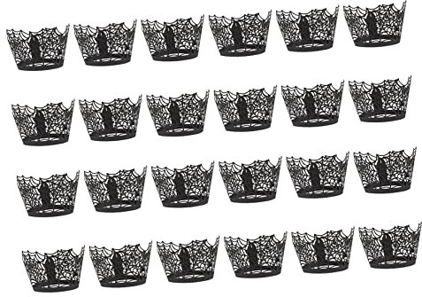 VALICLUD 24stücke Halloween Cupcake Wrapper Papier Design Für Schaurige Tortendekoration Für Partys Und Perfektes Zubehör Für Süße Leckereien