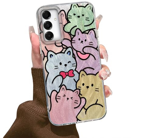 Tedyhulle Hülle für Samsung Galaxy A16 5G/ 4G Handyhülle mit Nette Katze Aesthetic Muster, Dünne Schutzhülle Stoßfest Kratzfest Weich Silikon TPU Bumper Hard PC Handy Hülle Cover Case