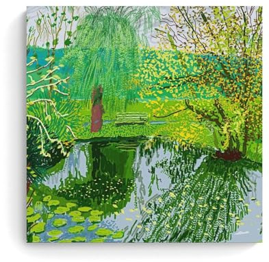 KNKncnv LANDSCAPE David Hockney Poster Dekorative Malerei Leinwand Wandkunst Wohnzimmer Poster Schlafzimmer Malerei,Wandkunst Bilddruck Moderne Familienzimmer Dekor 12x12inch(30x30cm)