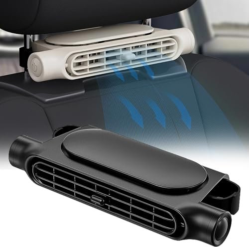 Car Fan for Driver and Passenger's Seat Usb Car Cooling Fans For Backseat, 2025 New Cars Fan Kids Baby 3 Speeds Portable Neck Seat Fans,Air Circulation For All Cars Vehicle Jeep Van RV Truck (Black)
