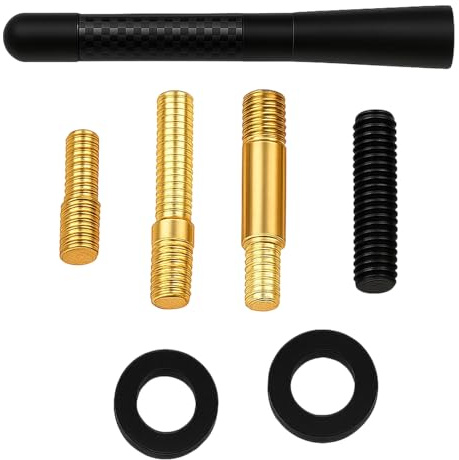 8cm Car Antenna, Universal Car Radio Aerial, Short Stubby Aerial, Black Replacement FM AM Stereo Signal Receiver, Vehicle Roof Antenna with M3 M4 M5 M6 Screws for Cars Trucks SUVs Auto Radio Accessory