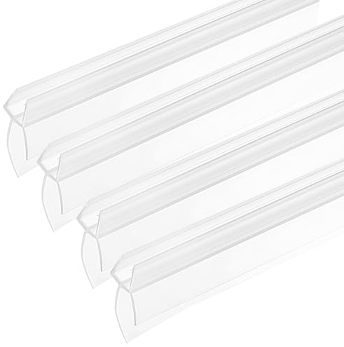 4 Stück 40cm Glasduschtürdichtung für 4–6mm Glas mit 20mm Gummilippe | Flexible Gummidichtung verhindert Wasserauslauf aus der Duschkabine, einfache Montage an Duschglastüren