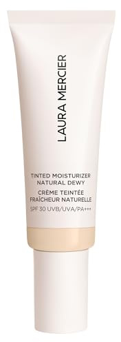 Laura Mercier Tinted Moisturiser Natural Dewy - LSF 30, 45ml | Langanhaltende getönte Pflege bietet 16 Std. variable Deckkraft. Strahlendes Finish verfeinert Hautton & Textur