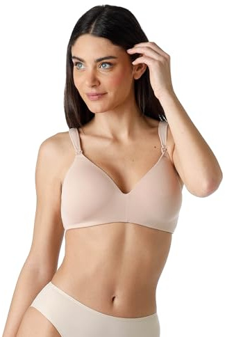 Lovable Reggiseno Allattamento Senza Ferretto | Cotone Bio | Clips Apribili con Una Mano | Coppe Leggermente Imbottite | maternità e Gravidanza Donna, Cipria, 34 / 3C