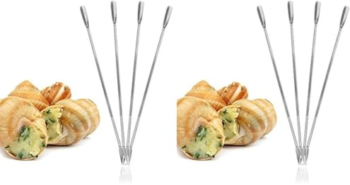 Metaltex Set 4 Pinchos MARISCO 18cm, Acero Inoxidable, Multicolor, Estandar (Paquete de 2)