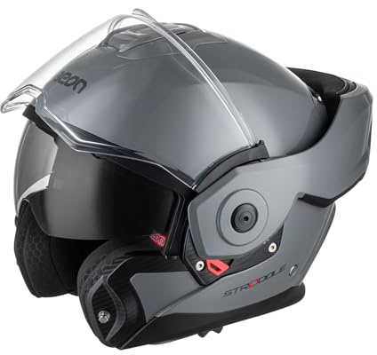 BEON Stradale Motorradhelm - Systemhelm Klapphelme mit Visier und Sonnenblende - Rollerhelm Sonnenblende - Motorrad Helm Damen & Herren - Integralhelm 180° Klappbar - XS