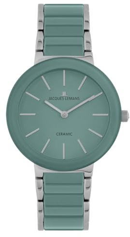 JACQUES LEMANS Damenuhr Monaco Massiv Edelstahl/High-Tech-Ceramic massiv Edelstahl 42-7