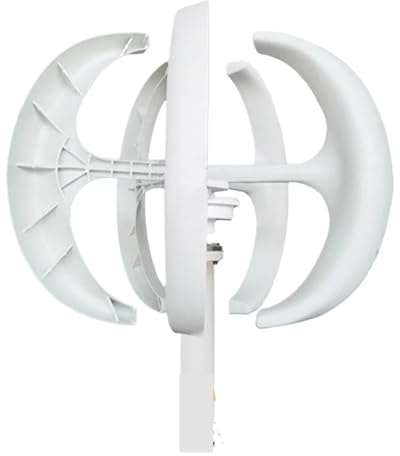 Turbina Eolica Kit generatore verticale a turbina eolica a forma di lanterna 5KW 12V 24V for la casa 5000W mulino a a basso rumore a bassa velocità del che avvia le turbine eoliche(White,24V)