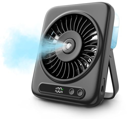 Ventilatore da Tavolo con Nebulizzatore - Mini Ventilatore USB Ricaricabile