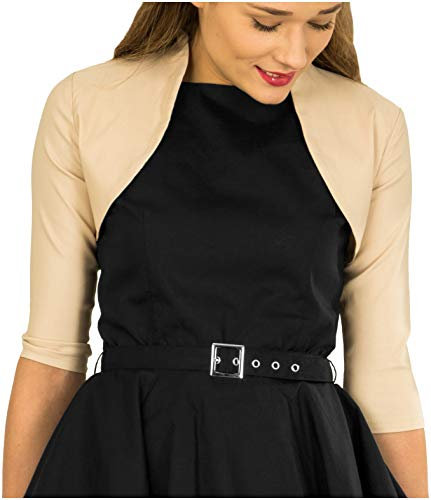 BlackButterfly Su Misura Bolero Manica 3/4 (Oro Champagne, XS)