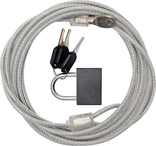 Stahlseil mit Schloss Drahtseil 3m x Ø 4mm + 3 Schlüssel