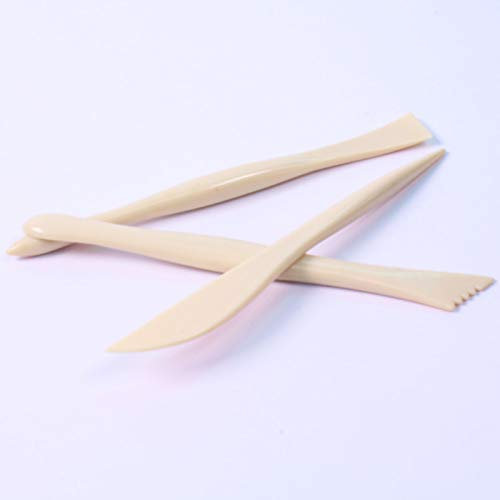 Be Creative Dough Modelling Tools, 3 Piece Set of Plastic Carving Knifes Double Sided for Art Craft DIY
