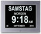 8 Zoll Digital Wecker, Digitaler Kalender Tag Uhr Großer Schrift Brandneues Metallmaterial, Wecker Mehrere Modi mit Erinnerungsfunktion für Senioren, Demenz z.B. Alzheimer Patienten - Silber