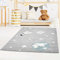 carpet city Kinderteppich Grau - 120x160 cm - Weltall, Rakete, Planet, Sterne - Teppich Kinderzimmer