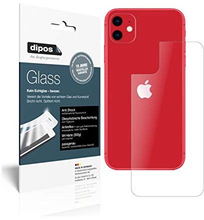dipos I 2x Screen Protector matte compatible with Apple iPhone 11 back Flexible Glass 9H Display Protection