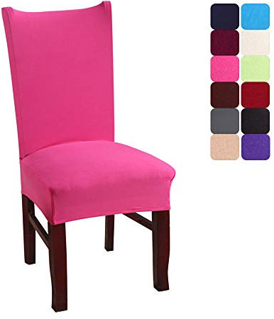 Chickwin Chickw1 Stuhlhussen 2/4/6/10 Stück Einfarbig, Modern Elastischer Stuhlbezug Abnehmbare Waschbar Für Hochzeit, Hotel, Bankett, Partys Deko Universal Grau Stuhlhussen (2 Stück,Pink)