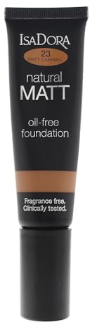 ISADORA Natural Matt Oil-Free Foundation 23 Caramel, für Anwender, ideal für den täglichen Einsatz, mit 35 ml