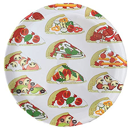Euroshoppingonline Piatti piatto pizza 33 cm in melamina colori assortiti portata centrotavola pub pizzeria ristorante (Piatto Multifette)