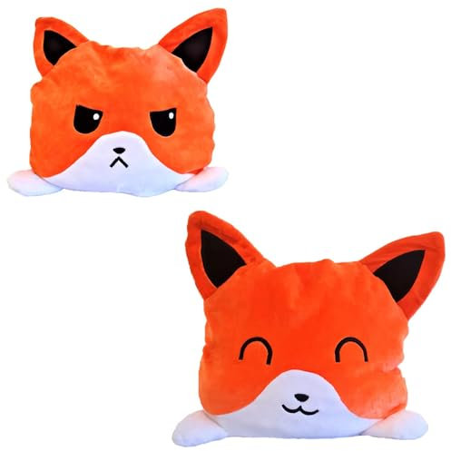 KUNSTIFY Fuchs Plüschtier Stimmungs Kuscheltier Fox Plüschtier für Mädchen Frauen Kinder um Laune auszudrücken Geschenk für Freundin (Fuchs Orange)