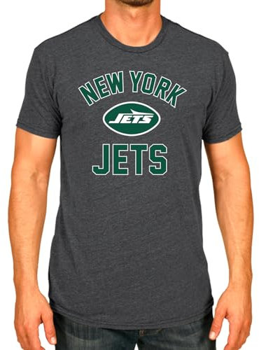 Team Fan Apparel NFL Gameday Pro Football-T-Shirt, leicht, ohne Etikett, halbfit, Fußball-T-Shirt (New York Jets - Grau, Erwachsene X-Large)