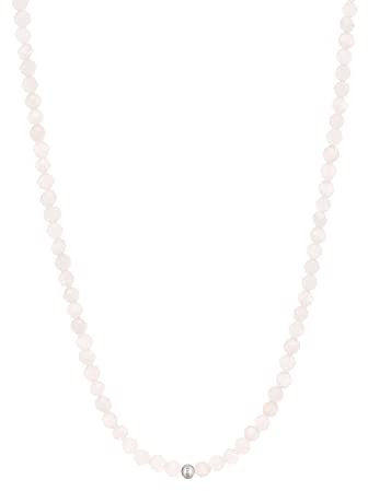 BERGERLIN Rosenquarz Halskette - rosa Kette - Silber - M-L