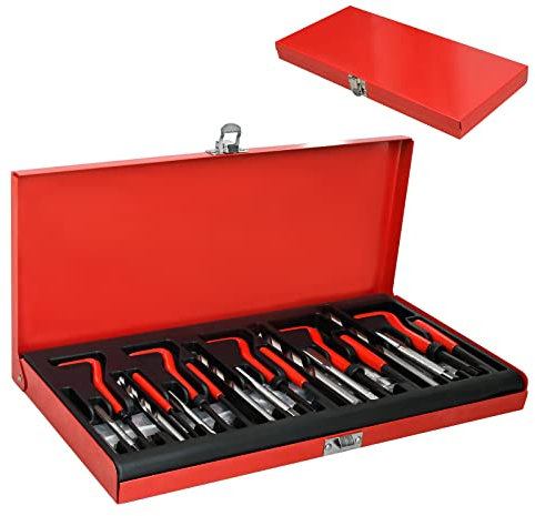 ACXIN Kit d'outils de réparation de filetage 131 pièces pour perceuses, manchons filetés M5, M6, M8, M10, M12
