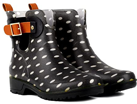 Geweo Wellies Stivali Da Pioggia Impermeabili Da Donna A Metà Altezza Chelsea Stivali Da Uomo Traspiranti Stivali Da Lavoro In Gomma Con Suola Corta Piatta E Spessa Macchiare Taglia 39