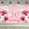 30. Geburtstag Banner Rosa, 30. Geburtstag Frauen, 30 Jahre Geburtstagsbanner für Party Deko Männer & Frauen