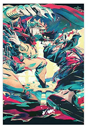 FISH DRAGATE Anime-Poster Jojo's Bizarre Adventure 3, Leinwand-Poster, Schlafzimmerdekoration, Sport-Landschaft, Bürozimmer, Dekoration, Geschenk, ohne Rahmen, 40 x 60 cm