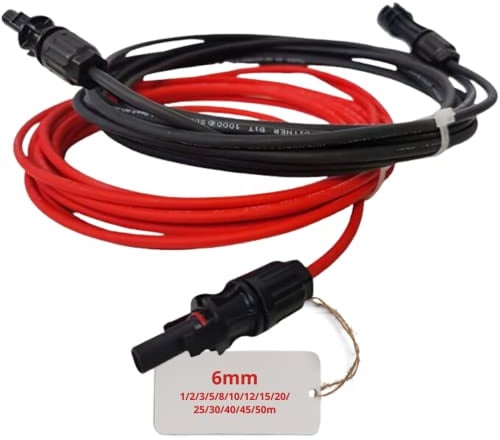 Doktorvolt - Solarkabel 6mm2, Verlängerungskabel für Solarpanel mit Solarstecker IP 65, Solarkabel Verlängerung 2x20m mc4 Kabel, Rot und Schwarz PV Kabel
