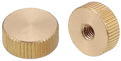 QUARKZMAN Rändelmuttern 4pcs M5 x D16mm x H6mm Messing Rändelmutter Flachkopf Sacklochverriegelung Einstellmuttern für 3D Druckerteile